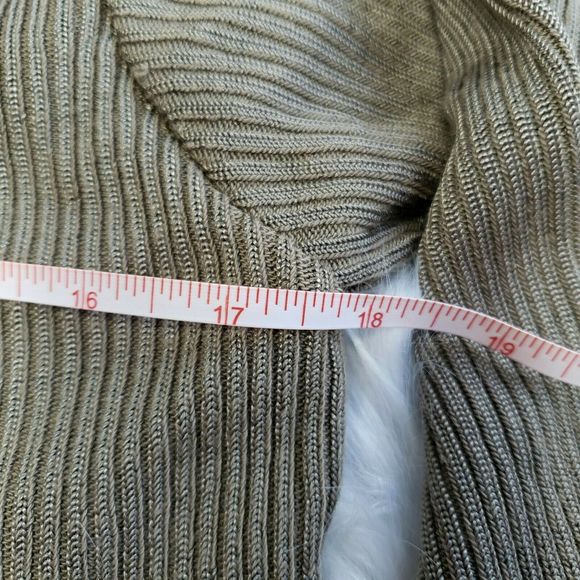 VINTAGE CLIO Gold Brown Light Knit Cardigan Sz Sm - Picture 8 of 9